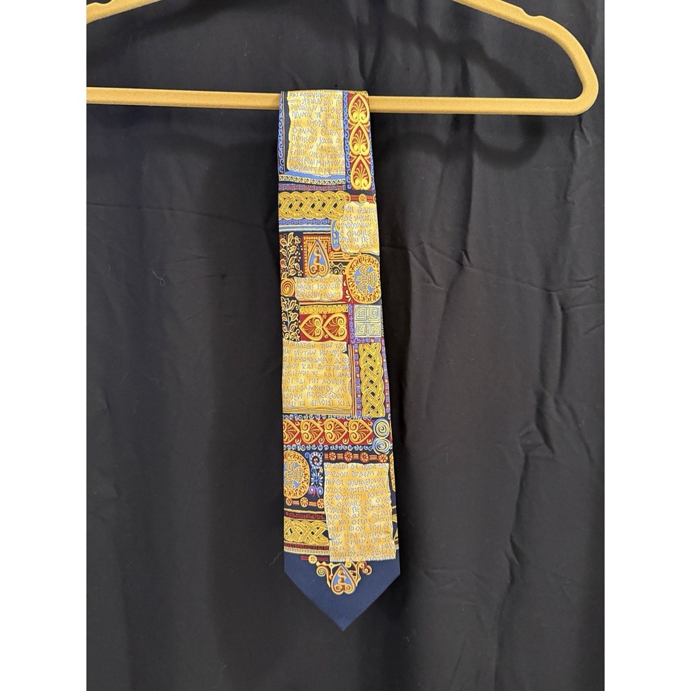 Alynn Men's Woven Silk Tie Multicolor Geometric Abstract Pattern Necktie